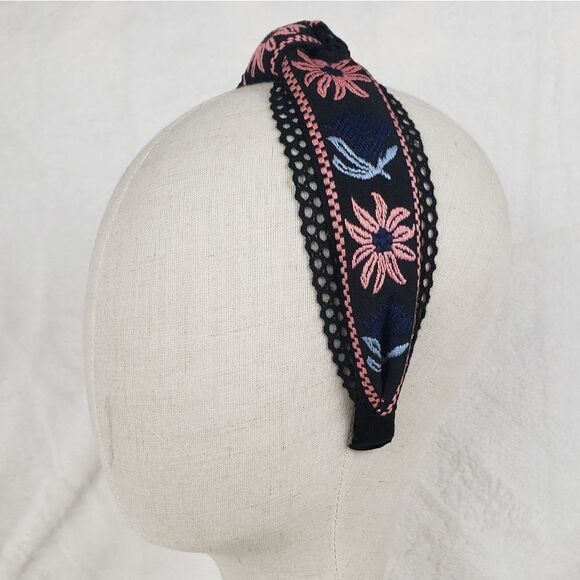 Embroidered Top Knot Headband - Picture 1 of 4